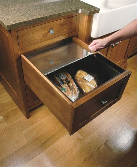 metal bread box insert for drawer|built in bread box cabinet.